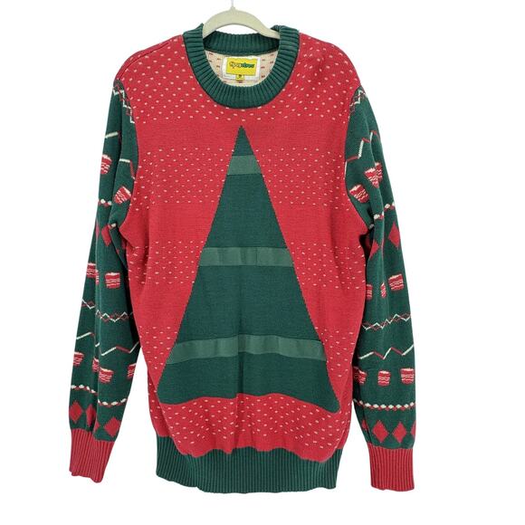 Tipsy Elves Sweater Mens 2XL Christmas Tree Ugly Holiday Pullover Party Novelty - Picture 1 of 5